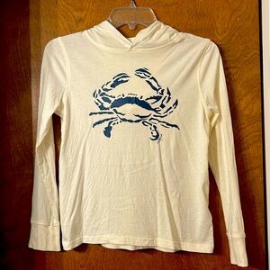 Boys (size 8/9) Crewcuts White Hoodie with Crab Design